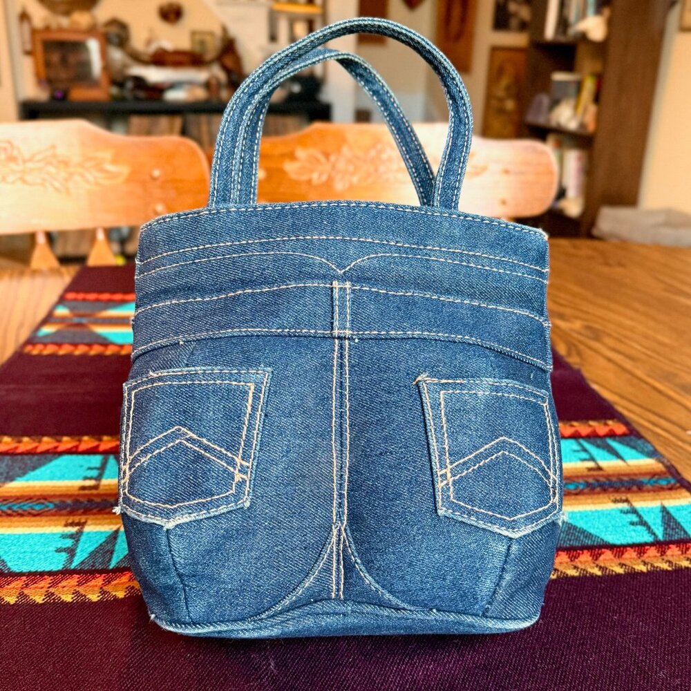 Vintage Y2K 2000s Denim Purse - Shaped Like a Pair of Jeans, Butt and All!